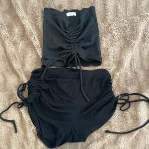 Rubbed shirt and shorts set